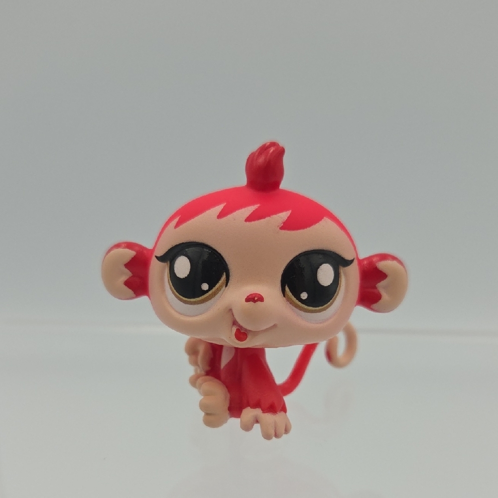 Littlest Pet Shop LPS Pet Red MONKEY w/ Brown Eyes Figure Toy